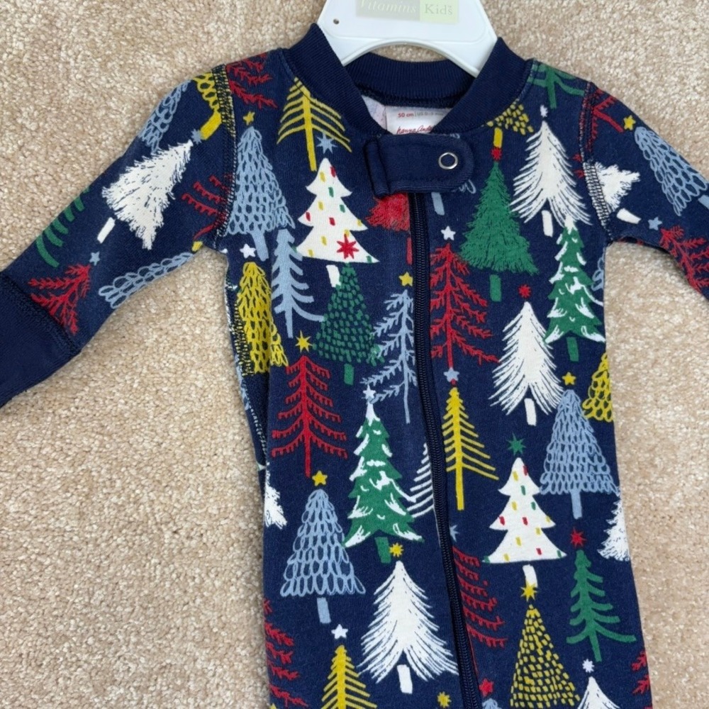 Hanna Andersson Christmas Pajamas pjs Size‎ 0-3M 50cm Organic Cotton Holiday